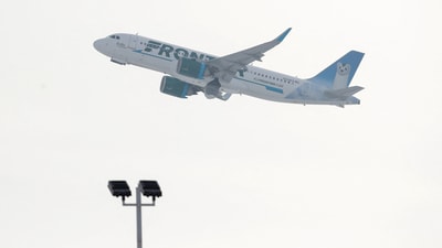 (Representational image) A Frontier Airlines Airbus A320neo plane departs from O'Hare International Airport in Chicago, Illinois, U.S. November 30, 2018. REUTERS/Kamil Krzaczynski/File Photo (REUTERS)
