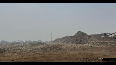 Garbage piled up at the dumping site on Tajpur Road in Ludhiana on Friday. (HT Photo) Garbage piled up at the dumping site on Tajpur Road in Ludhiana on Friday. (HT Photo)