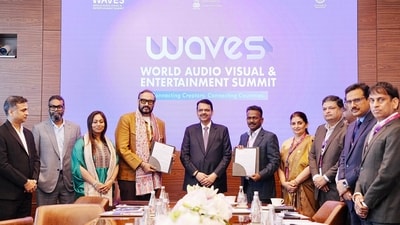 The Prime Focus Group, founded in 1997 by Namit Malhotra, is the parent company of award-winning visual effects firm DNEG, AI company BRAHMA, and Prime Focus Studios. (X/@CMOMaharashtra)