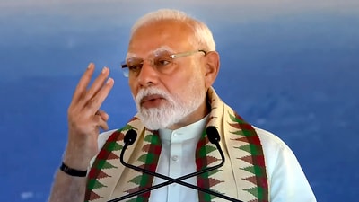 Prime Minister Narendra Modi addresses the gathering during the inauguration of the Vizhinjam International Seaport, in Thiruvananthapuram. (PMO) Prime Minister Narendra Modi addresses the gathering during the inauguration of the Vizhinjam International Seaport, in Thiruvananthapuram. (PMO)