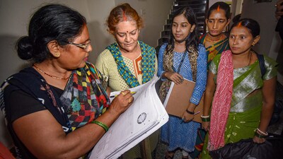 An enumeratorcollects information for a caste-based census in Bihar. (PTI) An enumeratorcollects information for a caste-based census in Bihar. (PTI)
