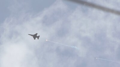 An Israeli fighter jet fires a rocket as it flies over an area near the Syrian capital Damascus on April 30, 2025. Syrian state media said Israel conducted strikes on April 30, outside Damascus, where deadly sectarian clashes between security forces and local Druze fighters erupted overnight. (AFP) An Israeli fighter jet fires a rocket as it flies over an area near the Syrian capital Damascus on April 30, 2025. Syrian state media said Israel conducted strikes on April 30, outside Damascus, where deadly sectarian clashes between security forces and local Druze fighters erupted overnight. (AFP)