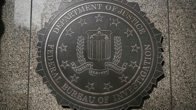 The seal of the Federal Bureau of Investigation (FBI) on the J. Edgar Hoover Federal Bureau of Investigation (FBI) building in Washington, DC, US, on Monday, March 10, 2025. (Photo by Brendan SMIALOWSKI / AFP) (AFP) The seal of the Federal Bureau of Investigation (FBI) on the J. Edgar Hoover Federal Bureau of Investigation (FBI) building in Washington, DC, US, on Monday, March 10, 2025. (Photo by Brendan SMIALOWSKI / AFP) (AFP)