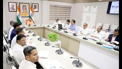 Uttar Pradesh chief minister Yogi Adityanath during a technical education review meeting on Friday. (Sourced)
