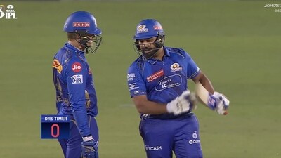Rohit Sharma took a last-gasp review during RR vs MI match Rohit Sharma took a last-gasp review during RR vs MI match