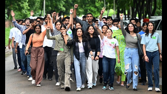 The decision stems from recommendations put forth by a committee, established by the Panjab University vice-chancellor to overhaul the Standard Operating Procedures (SOPs) governing student elections. (HT File Photo)