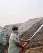 Fire at a waste treatment plant on the Gurugram-Faridabad road near Bandhwari village on April 30. (Parveen Kumar/HT Photo) Fire at a waste treatment plant on the Gurugram-Faridabad road near Bandhwari village on April 30. (Parveen Kumar/HT Photo)