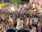 Police said at least 30,000 to 40,000 people had gathered for the festival, and some were standing on a slope. Police said at least 30,000 to 40,000 people had gathered for the festival, and some were standing on a slope.