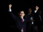 Kim Moon-soo at the national convention of South Korea's conservative People Power Party to pick their presidential candidate.