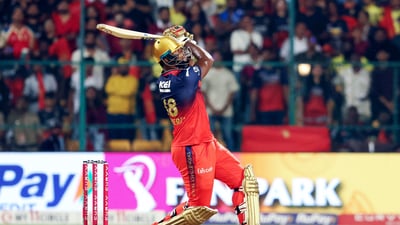 Meanwhile, Romario Shepherd gave RCB a strong finish, remaining unbeaten at 53* off 14 balls. (Surjeet Yadav) Meanwhile, Romario Shepherd gave RCB a strong finish, remaining unbeaten at 53* off 14 balls. (Surjeet Yadav)