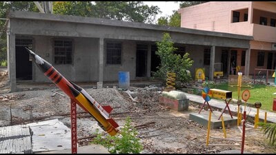 An under construction lab on the premises of the PAU school in Ludhiana on Saturday. (Manish/HT) An under construction lab on the premises of the PAU school in Ludhiana on Saturday. (Manish/HT)