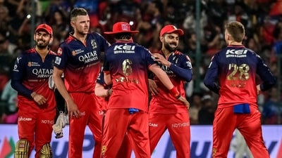 Royal Challengers Bengaluru's players celebrate their team's win at the end of the Indian Premier League (IPL) Twenty20 cricket match between Royal Challengers Bengaluru and Rajasthan Royals (AFP) Royal Challengers Bengaluru's players celebrate their team's win at the end of the Indian Premier League (IPL) Twenty20 cricket match between Royal Challengers Bengaluru and Rajasthan Royals (AFP)