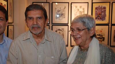 From the archives: Mario with wife Habiba Miranda, at an exhibition at Cymroza Art Gallery, Fort.