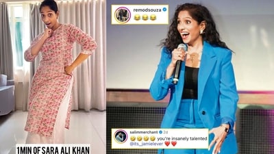 Comedienne Jamie Lever’s impression of actor Sara Ali Khan, in a recent Reel, has left the internet and celebs in splits. (Photo: Instagram) Comedienne Jamie Lever’s impression of actor Sara Ali Khan, in a recent Reel, has left the internet and celebs in splits. (Photo: Instagram)