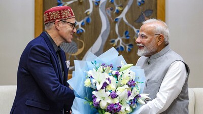 Prime Minister Narendra Modi with Jammu and Kashmir chief minister Omar Abdullah during a meeting in New Delhi in October 2024. (PTI) Prime Minister Narendra Modi with Jammu and Kashmir chief minister Omar Abdullah during a meeting in New Delhi in October 2024. (PTI)