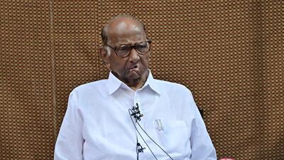 Mumbai, India - Feb. 24, 2025:NCP chief Sharad Pawar(Pawar Faction) addressing to media during the press conference at his residence in Silver Oak, in Mumbai, India, on Monday, February 24, 2025. (Photo by Anshuman Poyrekar/ Hindustan Times) (Hindustan Times) Mumbai, India - Feb. 24, 2025:NCP chief Sharad Pawar(Pawar Faction) addressing to media during the press conference at his residence in Silver Oak, in Mumbai, India, on Monday, February 24, 2025. (Photo by Anshuman Poyrekar/ Hindustan Times) (Hindustan Times)