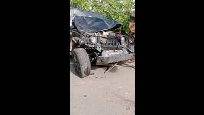 One of the vehicles involved in the accident (HT) One of the vehicles involved in the accident (HT)
