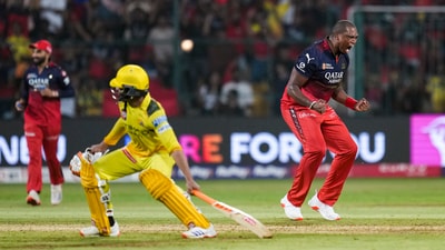 For RCB, Lungi Ngidi took three wickets. (PTI) For RCB, Lungi Ngidi took three wickets. (PTI)