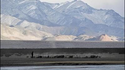 The Indus river in Ladakh with the Himalayas in the backdrop. The river’s path is characterised by its stark and barren landscape, yet it’s a lifeline for the region. (AFP file photo) The Indus river in Ladakh with the Himalayas in the backdrop. The river’s path is characterised by its stark and barren landscape, yet it’s a lifeline for the region. (AFP file photo)