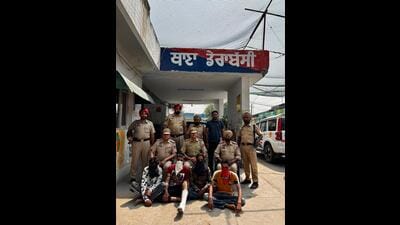 The accused in custody of Dera Bassi police in Mohali. (HT)