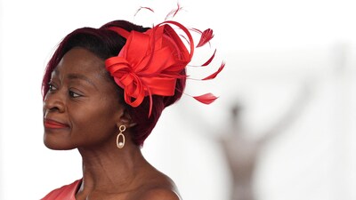 Wese Obiabaka of Houston attends her first Derby at the 2025 Kentucky Derby at Churchill Downs in Louisville, Kentucky. May 3, 2025 Mandatory Credit: Matt Stone/USA TODAY NETWORK via Imagn Images (IMAGN IMAGES via Reuters Connect)