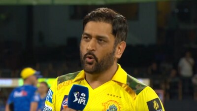 MS Dhoni during the toss against RCB (IPL) MS Dhoni during the toss against RCB (IPL)