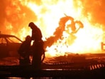 The accident happened when an auto rickshaw, a car, and a bike collided. After the crash, the auto rickshaw caught fire. (Representative image)