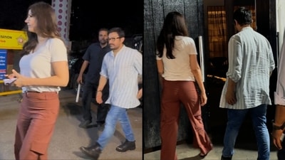 Aamir Khan and his girlfriend, Gauri Spratt, met Boney Kapoor. Aamir Khan and his girlfriend, Gauri Spratt, met Boney Kapoor.