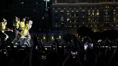Lady Gaga alternated between a variety of outfits, including one with the colors of the Brazilian flag, while she performed her timeless classics, such as "Poker Face" and "Alejandro." (AFP) Lady Gaga alternated between a variety of outfits, including one with the colors of the Brazilian flag, while she performed her timeless classics, such as "Poker Face" and "Alejandro." (AFP)