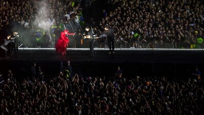 Lady Gaga's performance on Saturday was a part of a promotional tour for her eighth album, Mayhem, which included the songs "Die With a Smile" and "Abracadabra." In 2012, she gave her final performance in Brazil. (AFP) Lady Gaga's performance on Saturday was a part of a promotional tour for her eighth album, Mayhem, which included the songs "Die With a Smile" and "Abracadabra." In 2012, she gave her final performance in Brazil. (AFP)