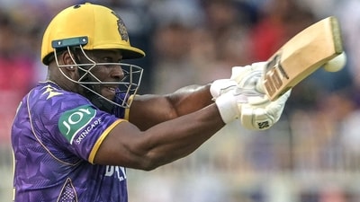 Andre Russell remained unbeaten for KKR, at 57* off 25 balls. (AFP) Andre Russell remained unbeaten for KKR, at 57* off 25 balls. (AFP)