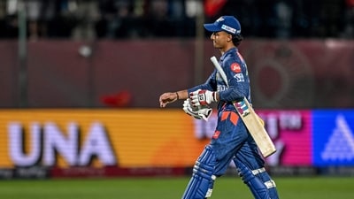 Badoni went on to score 74 in 40 balls. He was dismissed in the last over by Yuzvendra Chahal. (AFP) Badoni went on to score 74 in 40 balls. He was dismissed in the last over by Yuzvendra Chahal. (AFP)