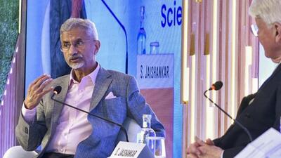 External affairs minister S Jaishankar speaks at the Arctic Circle India Forum 2025. (@DrSJaishankar) External affairs minister S Jaishankar speaks at the Arctic Circle India Forum 2025. (@DrSJaishankar)