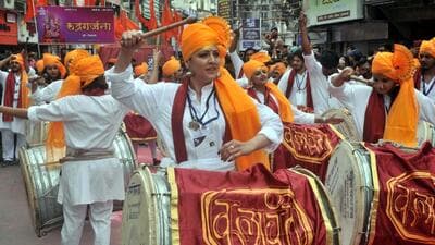First state-level convention of dhol-tasha pathaks from across Maharashtra was organised by Dhol-Tasha Mahasangh Maharashtra at BMCC College of Commerce in Pune. ((PIC FOR REPRESENTATION))