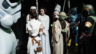 Fans dressed in elaborate costumes gathered in Jakarta on May 4, 2025, to celebrate Star Wars Day, a global event inspired by the iconic line, "May the Force be with you."(Photo by YASUYOSHI CHIBA / AFP) (AFP) Fans dressed in elaborate costumes gathered in Jakarta on May 4, 2025, to celebrate Star Wars Day, a global event inspired by the iconic line, "May the Force be with you."(Photo by YASUYOSHI CHIBA / AFP) (AFP)