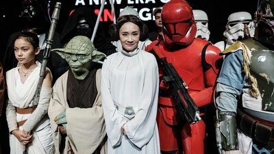 The celebration of Star Wars Day in Jakarta was marked by vibrant cosplay, themed activities, and a shared love for the galaxy far, far away. (Photo by YASUYOSHI CHIBA / AFP) (AFP) The celebration of Star Wars Day in Jakarta was marked by vibrant cosplay, themed activities, and a shared love for the galaxy far, far away. (Photo by YASUYOSHI CHIBA / AFP) (AFP)