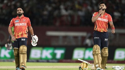 PrabhsImran sailed past 50 a fourth consecutive time after the powerp[lay and put up a 78-run stand with captain Shreyas Iyer which came in just 47 balls. Prabhsimran then continued the middle-over assault from PBKS even after the latter fell. (AP) PrabhsImran sailed past 50 a fourth consecutive time after the powerp[lay and put up a 78-run stand with captain Shreyas Iyer which came in just 47 balls. Prabhsimran then continued the middle-over assault from PBKS even after the latter fell. (AP)