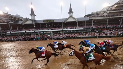 Citizen Bull leads the field to the first turn during the 151st running of the Kentucky Derby at Churchill Downs on May 03, 2025 in Louisville, Kentucky. (Getty Images via AFP) Citizen Bull leads the field to the first turn during the 151st running of the Kentucky Derby at Churchill Downs on May 03, 2025 in Louisville, Kentucky. (Getty Images via AFP)