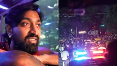 Krunal Pandya reacts after seeing the RCB fans on the way to team hotel (RCB) Krunal Pandya reacts after seeing the RCB fans on the way to team hotel (RCB)