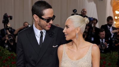 Kim Kardashian and Pete Davidson attend the Met Gala 2022, themed In America: An Anthology of Fashion. (REUTERS)