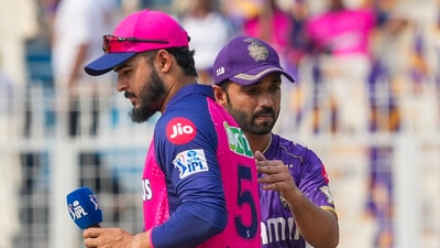 The match began with KKR skipper Ajinkya Rahane winning the toss and opting to bowl. (PTI) The match began with KKR skipper Ajinkya Rahane winning the toss and opting to bowl. (PTI)