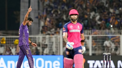 For KKR, Varun Chakaravarthy, Harshit Rana, Moeen Ali took two-wicket hauls respectively. (PTI) For KKR, Varun Chakaravarthy, Harshit Rana, Moeen Ali took two-wicket hauls respectively. (PTI)