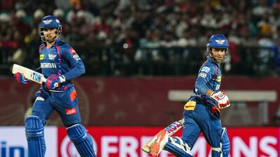 Ayush Badoni and Abdul Samad then put up an 81-run stand off 41 balls. Samad missed out on a half-century but Badoni got there in 32 balls. (PTI) Ayush Badoni and Abdul Samad then put up an 81-run stand off 41 balls. Samad missed out on a half-century but Badoni got there in 32 balls. (PTI)