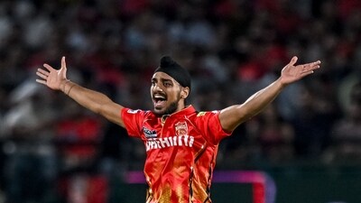 Arshdeep Singh's devastating powerplay spell practically ended Lucknow Super Giants' slender chances of chasing down the mammoth target of 237. Arshdeep dismissed openers Aiden Markram and Mitchell Marsh in his second over and then got the all-important wicket of Nicholas Pooran in his next. (AFP) Arshdeep Singh's devastating powerplay spell practically ended Lucknow Super Giants' slender chances of chasing down the mammoth target of 237. Arshdeep dismissed openers Aiden Markram and Mitchell Marsh in his second over and then got the all-important wicket of Nicholas Pooran in his next. (AFP)