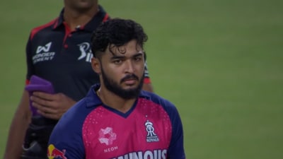 Riyan Parag wasn't too impressed with Hasaranga (X) Riyan Parag wasn't too impressed with Hasaranga (X)
