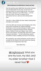 Babil shares Raghav's post.
