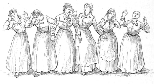 A set of drawings of a woman with 'hysteria' from an 1893 book. (Albert Londe) A set of drawings of a woman with 'hysteria' from an 1893 book. (Albert Londe)