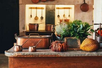 Enhancing the kitchen: Brass and copper accents can embellish your kitchen, turning it into a standout area. Install brass or copper knobs and handles on your cabinets. Display copper cookware on openshelves. You might even consider a brass or copper sink and faucet. (Unsplash) Enhancing the kitchen: Brass and copper accents can embellish your kitchen, turning it into a standout area. Install brass or copper knobs and handles on your cabinets. Display copper cookware on openshelves. You might even consider a brass or copper sink and faucet. (Unsplash)