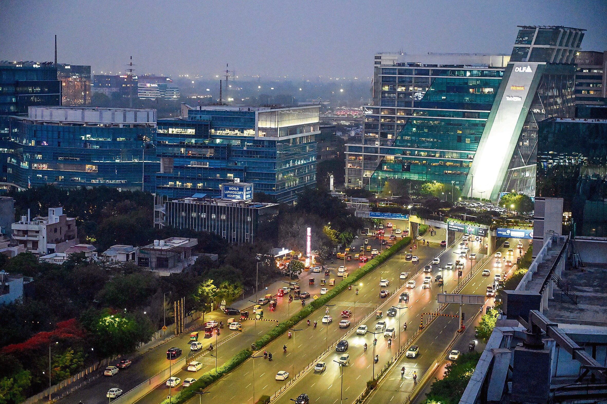 A view of Cyber City in Gurugram, an IT hub that houses several Fortune 500 companies. (PARVEEN KUMAR/Ht photo)