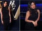 Priyanka Chopra stuns in elegant black gown at dinner event. Priyanka Chopra stuns in elegant black gown at dinner event.